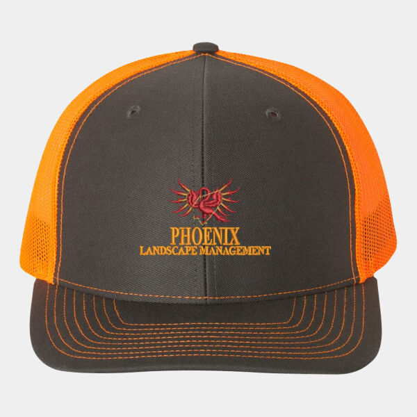 Richardson Trucker Hat – Snap Back w/ Phoenix Log - Adjustable Snapback Trucker Cap Thumbnail
